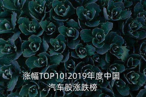 漲幅TOP10!2019年度中國(guó) 汽車股漲跌榜