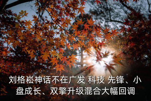 劉格崧神話不在廣發(fā) 科技 先鋒、小盤成長(zhǎng)、雙擎升級(jí)混合大幅回調(diào)