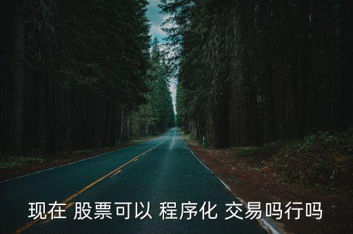 現(xiàn)在 股票可以 程序化 交易嗎行嗎