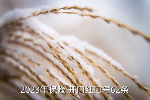 2023年保險(xiǎn) 開門紅口號(hào)62條