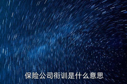  保險公司銜訓(xùn)是什么意思