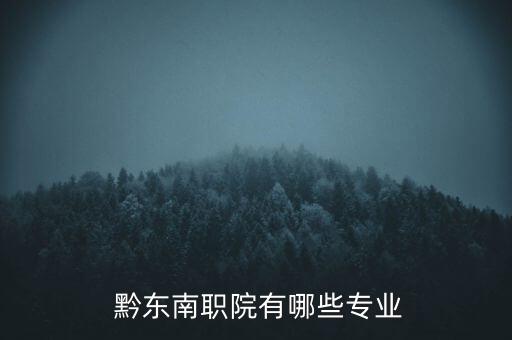  黔東南職院有哪些專業(yè)