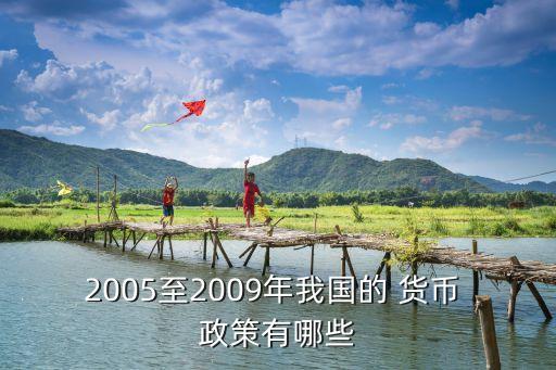 2005至2009年我國(guó)的 貨幣 政策有哪些