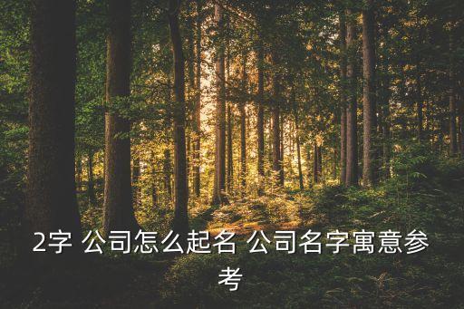 2字 公司怎么起名 公司名字寓意參考