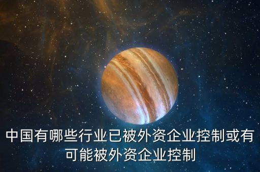 中國有哪些行業(yè)已被外資企業(yè)控制或有可能被外資企業(yè)控制