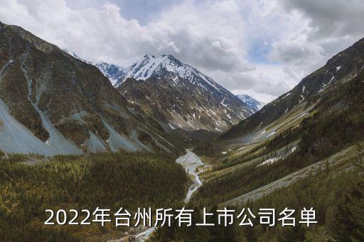 2022年臺(tái)州所有上市公司名單