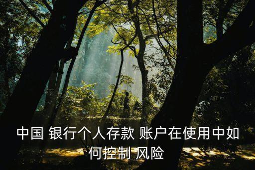 中國 銀行個人存款 賬戶在使用中如何控制 風險