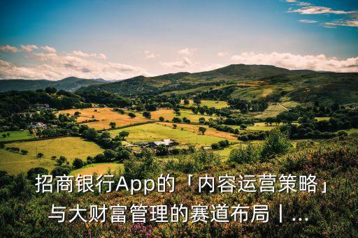  招商銀行App的「內(nèi)容運(yùn)營策略」與大財富管理的賽道布局丨...