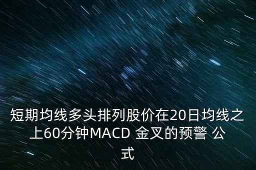 短期均線多頭排列股價在20日均線之上60分鐘MACD 金叉的預(yù)警 公式