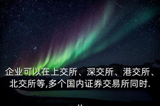 企業(yè)可以在上交所、深交所、港交所、北交所等,多個國內(nèi)證券交易所同時...