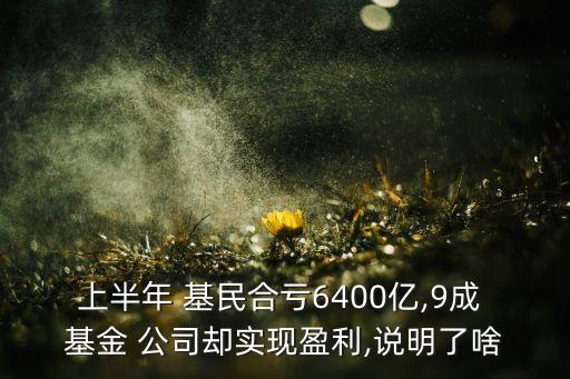 上半年 基民合虧6400億,9成 基金 公司卻實現(xiàn)盈利,說明了啥