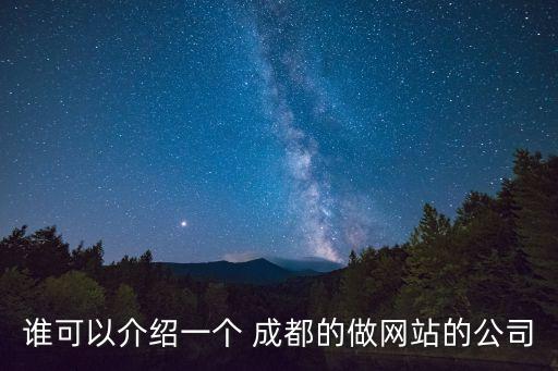 誰可以介紹一個 成都的做網(wǎng)站的公司