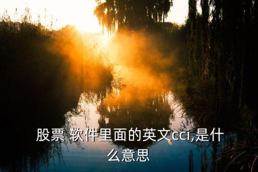 那種股票軟件有CCI指標(biāo),cci股票選股器軟件哪個(gè)好