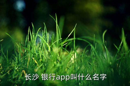  長沙 銀行app叫什么名字