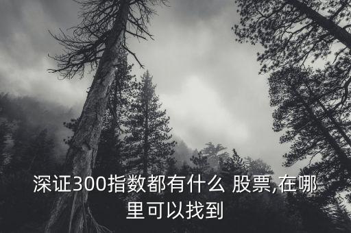 深證300指數(shù)都有什么 股票,在哪里可以找到