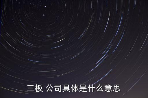 三板 公司具體是什么意思