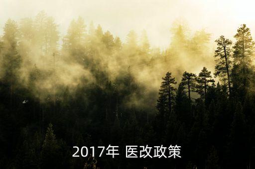 2017年 醫(yī)改政策