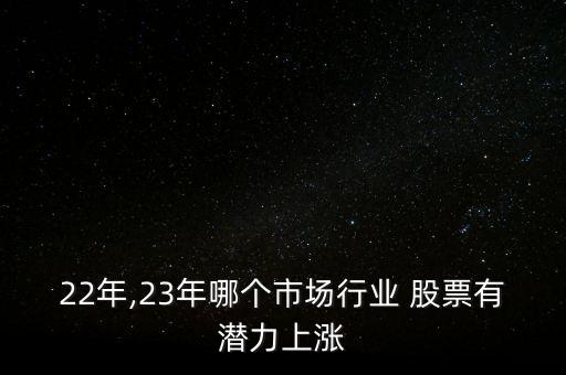 22年,23年哪個市場行業(yè) 股票有潛力上漲