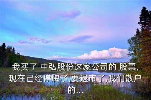 我買(mǎi)了 中弘股份這家公司的 股票,現(xiàn)在己經(jīng)停牌了,要退市了,我們散戶(hù)的...