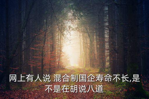 網(wǎng)上有人說 混合制國企壽命不長,是不是在胡說八道