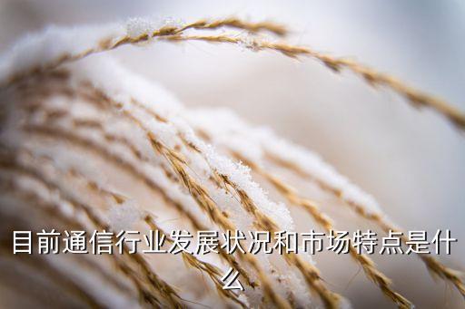 目前通信行業(yè)發(fā)展?fàn)顩r和市場特點(diǎn)是什么