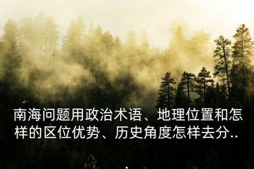  南海問題用政治術語、地理位置和怎樣的區(qū)位優(yōu)勢、歷史角度怎樣去分...