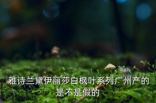  雅詩蘭黛伊麗莎白楓葉系列廣州產(chǎn)的是不是假的