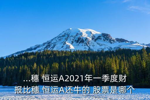 ...穗 恒運(yùn)A2021年一季度財報比穗 恒運(yùn)A還牛的 股票是哪個