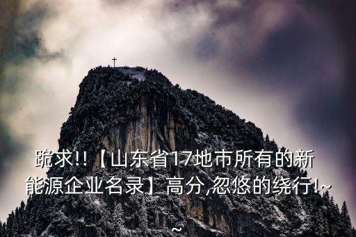 跪求!!【山東省17地市所有的新 能源企業(yè)名錄】高分,忽悠的繞行!~~