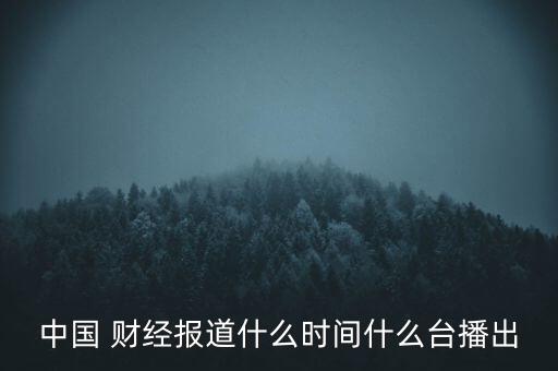 中國 財(cái)經(jīng)報(bào)道什么時(shí)間什么臺(tái)播出