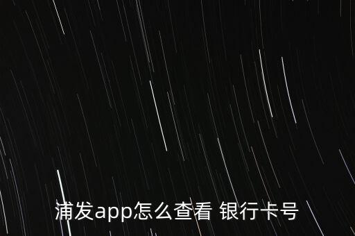 浦發(fā)app怎么查看 銀行卡號