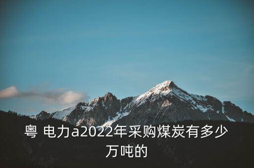 粵 電力a2022年采購煤炭有多少萬噸的