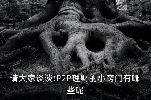 請大家談談:P2P理財?shù)男「[門有哪些呢