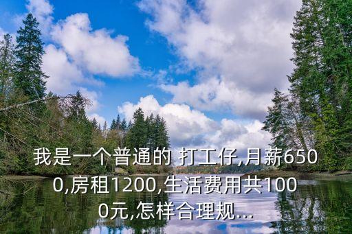 我是一個(gè)普通的 打工仔,月薪6500,房租1200,生活費(fèi)用共1000元,怎樣合理規(guī)...