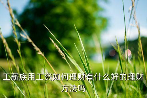 工薪族用工資如何理財(cái)有什么好的理財(cái)方法嗎