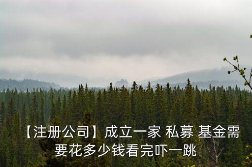 【注冊(cè)公司】成立一家 私募 基金需要花多少錢看完嚇一跳