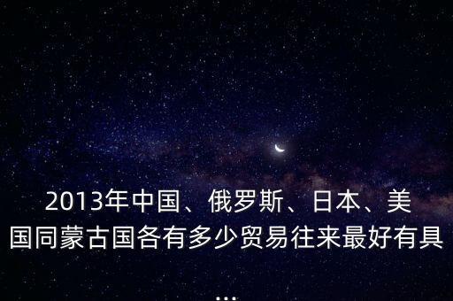  2013年中國、俄羅斯、日本、美國同蒙古國各有多少貿(mào)易往來最好有具...