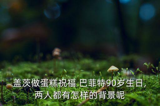 蓋茨做蛋糕祝福 巴菲特90歲生日,兩人都有怎樣的背景呢