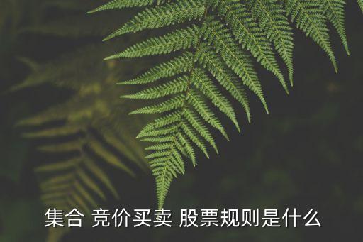 股票集合競價如何操作