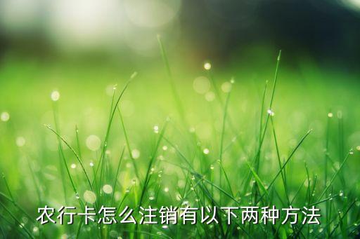 農(nóng)行卡怎么注銷有以下兩種方法