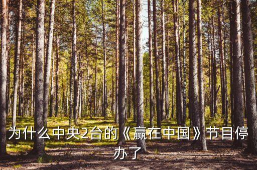 為什么中央2臺(tái)的《贏在中國(guó)》節(jié)目停辦了