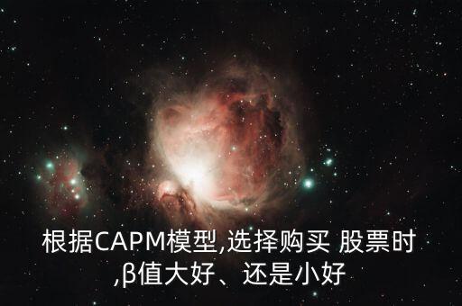 根據(jù)CAPM模型,選擇購買 股票時,β值大好、還是小好