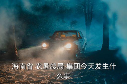  海南省 農(nóng)墾總局 集團今天發(fā)生什么事