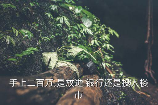 手上二百萬,是放進 銀行還是投入樓市