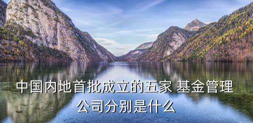 中國(guó)內(nèi)地首批成立的五家 基金管理 公司分別是什么