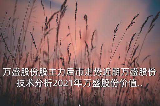 萬盛股份股主力后市走勢近期萬盛股份技術分析2021年萬盛股份價值...