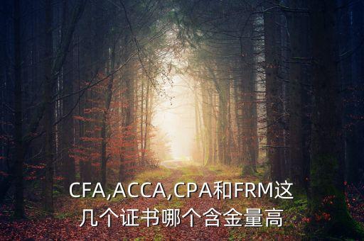 CFA,ACCA,CPA和FRM這幾個證書哪個含金量高