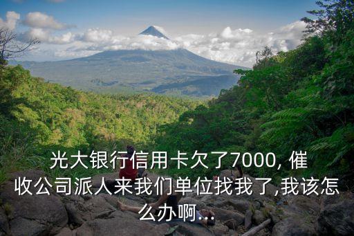  光大銀行信用卡欠了7000, 催收公司派人來我們單位找我了,我該怎么辦啊...