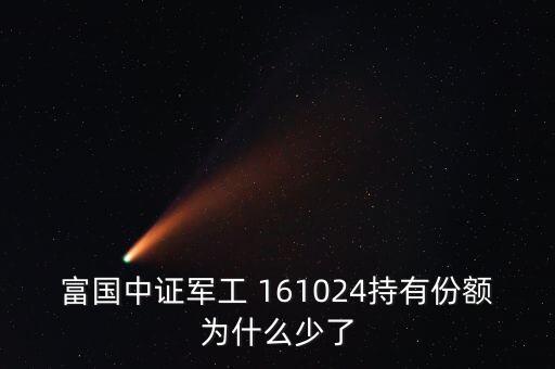 富國中證軍工 161024持有份額為什么少了