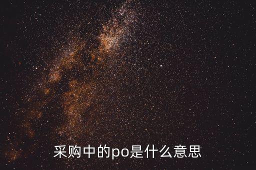 采購(gòu)中的po是什么意思